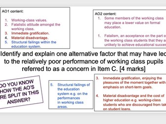 GCSE Sociology guided exam Q and A