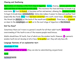 Language resources to support the writing of an explanation of the