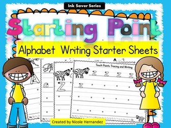 Alphabet - Letter Writing Starter Sheets (From A to Z)