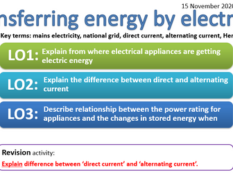 EDEXCEL CP9h Transferring energy by electricity