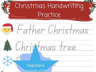 3 PRINTABLE Christmas Handwriting worksheets