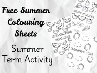 Free Summer Colouring Sheets – 5 Fun Printables for End of Term Activities