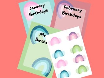Birthday Display Pastel Rainbow