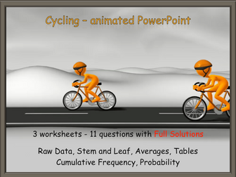 GCSE Statistics animated PowerPoint and worksheets - with animated Full Solutions