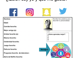Spanish Upper Level All about me activity- interest inventory