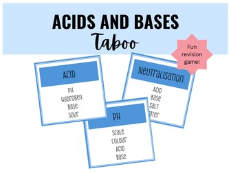 Acids and Bases Taboo Revision Game