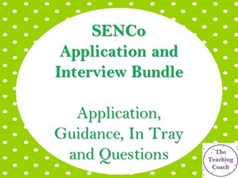 SENDCo SENCo SEN Coordinator Application and Interview Bundle -