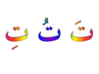 Arabic letter shapes flashcards