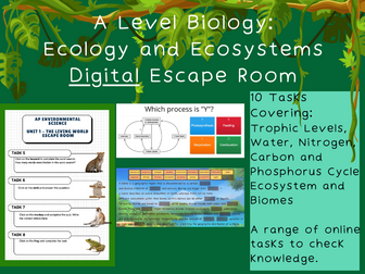 A Level Biology Ecosystems/Ecology Digital Escape Room