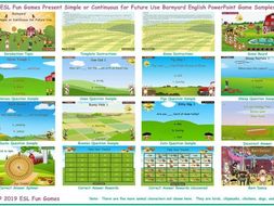 Present Simple or Continuous for Future Use Barnyard English PowerPoint Game