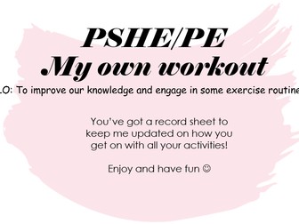 PSHE PE at Home Activities