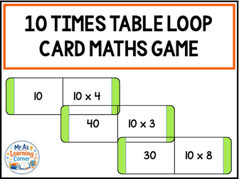 10 Times Tables Loop Cards Maths Game