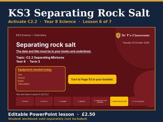 KS3 Activate C2.2 Separating Mixtures: Separating Rock Salt