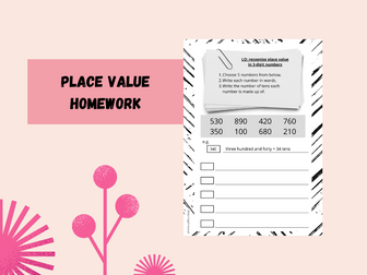 Number and Place Value homework