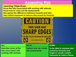Animal Care, Unit 2, Lesson 1 - Assessing Hazards and Risks when working with animals