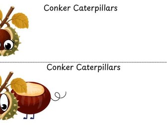 Conker Counting Caterpillars 5 EYFS Autumn Maths & Fine Motor Sheets