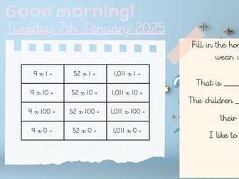 Spring 1 Week 1 Year 5 Morning Problems