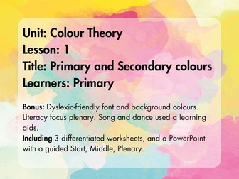 Introduction to Colour Theory - Primary and Secondary Colours lesson plan - Primary students
