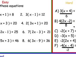 Solving equations with brackets | Teaching Resources