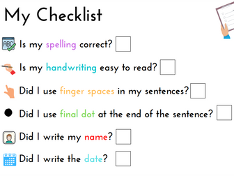 Student's work checklist