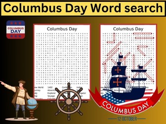 Columbus Day Word Search Puzzle