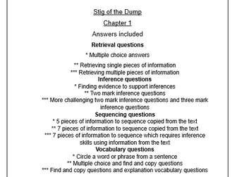 Stig of the Dump Chapter 1 Comprehension Retrieval