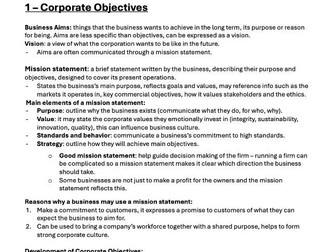 Business Edexcel A-Level Unit 3 Revision Notes