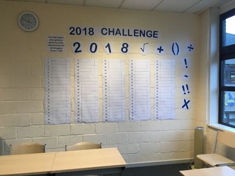 2018 Challenge - interactive Maths display & student resource