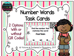 Number Words Task Cards
