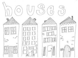 Houses Colouring Page