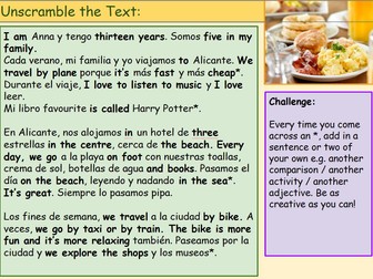 KS3/4 Spanish Holiday Transport