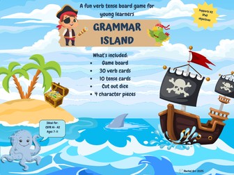 Grammar Island- A Verb Tense Board Game (A1 - A2 ESL)