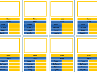 Top Trumps style game template