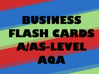 AS/A-Level AQA Business Flash Cards of Model, Finance, Formula, & Investment Appraisal