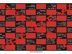 Prepositions of Movement Text Checker Board Game