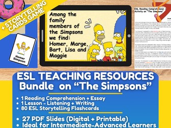 ESL Teaching Resources on The Simpsons - Lesson + Reading Comprehension + Storytelling Game