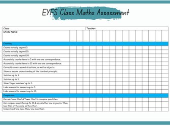 EYFS Whole Class Maths Assessment