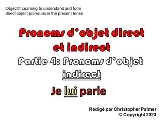 IGCSE French: Indirect object pronouns: Part 4: The present tense and the perfect tense