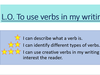 KS1English Writing SPAG- Using Verbs in Writing