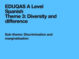 EDUQAS A Level Spanish : Discrimination and Marginalisation in Spain
