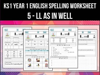 Spelling & Phonics Worksheet - l sound spelled LL
