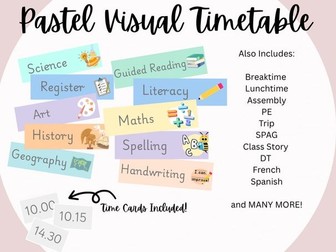Visual Timetable- Calm Pastel