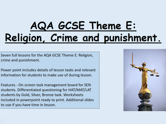 AQA GCSE Theme E: Religion, crime and punishment