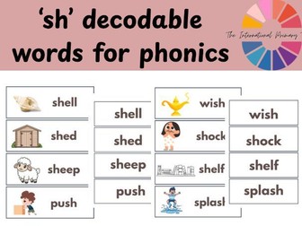 SH Digraph Phonics Word Cards | SH Words with Pictures | Phonics Flashcards & Word Cards