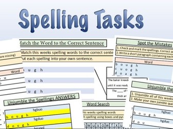 Spelling Tasks -silent letter words Year 5/6 upper KS2 Spelling tasks NEW for 2023