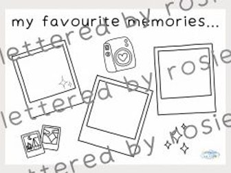Transition activity favourite memories Polaroids digital download EYFS Reception