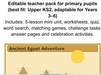 Cool KS2 Ancient Egypt Lesson pack.