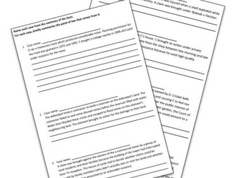 Nuisance and Rylands v Fletcher - Name the case (AQA A-level law)