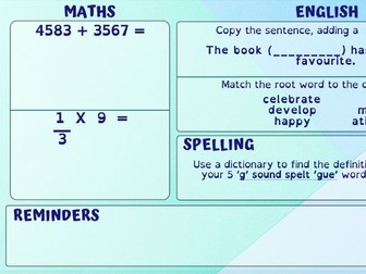 Year 5 Morning Tasks Term 4
