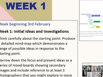 A Level Photography ESA Exam 2025. Lesson guidance PPT